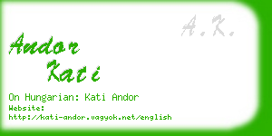 andor kati business card